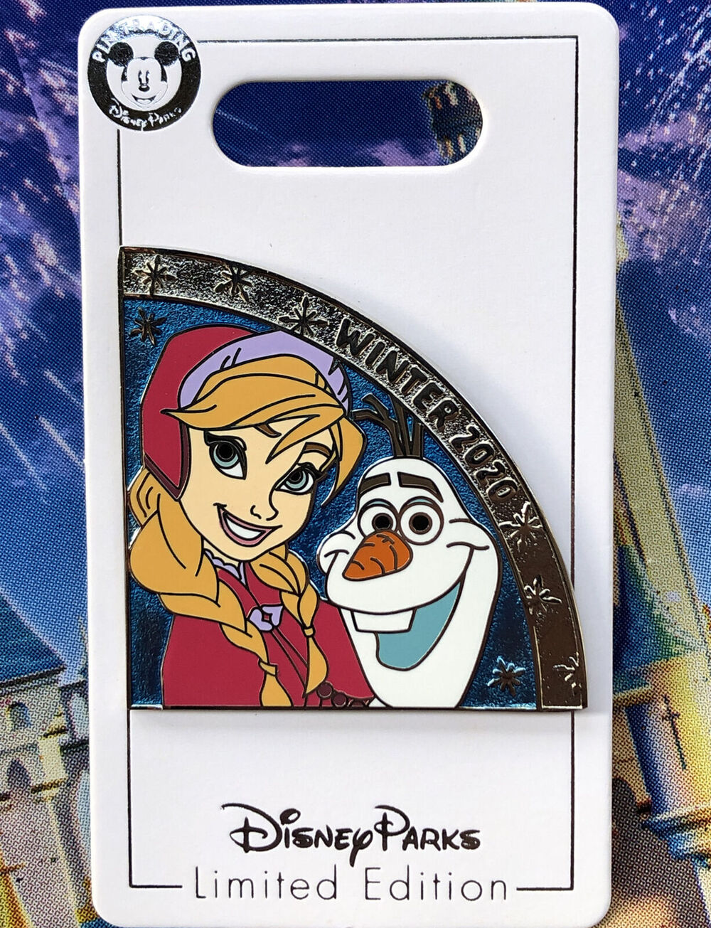 Disney Parks Quarterly Season Pin Princess Anna & Olaf Frozen Winter 2020 LE Pin